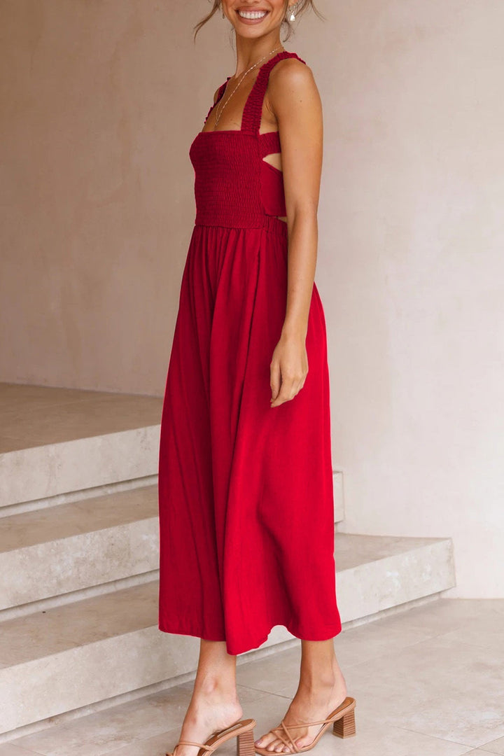 Mirla | Crisscross Tie-Back Midi Klänning-Eva Jonsson