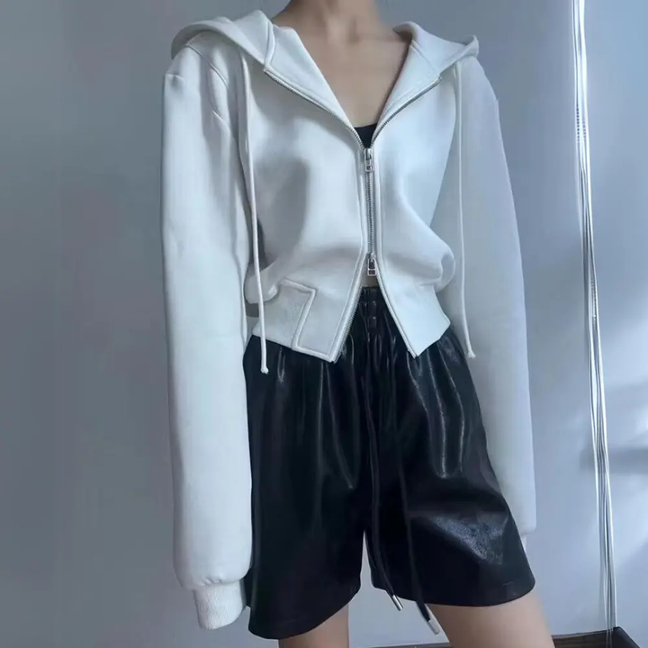Mirla | Croppad Zip-Up Hoodie-Eva Jonsson