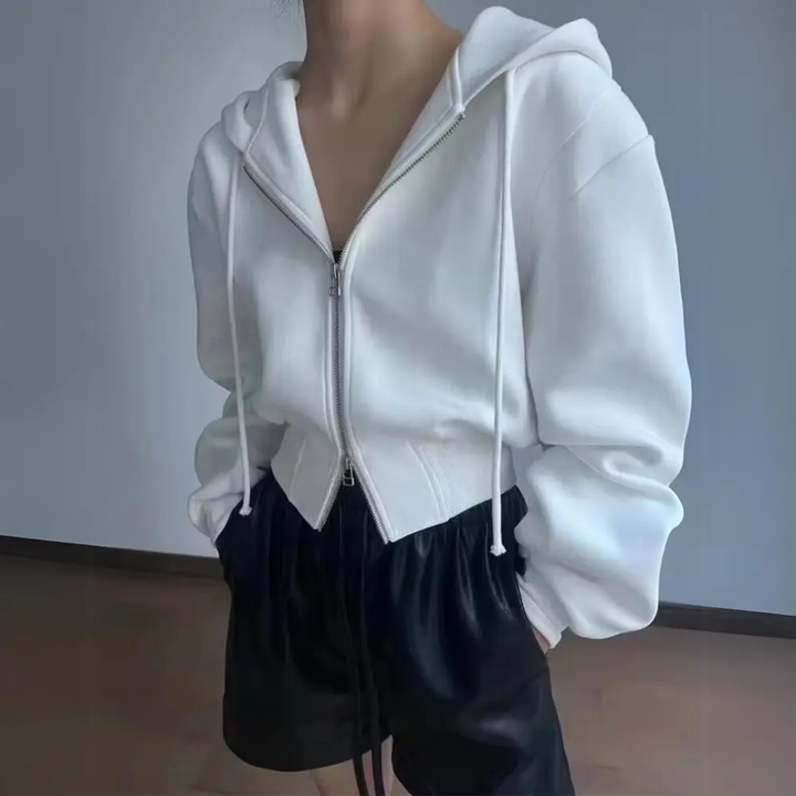 Mirla | Croppad Zip-Up Hoodie-Eva Jonsson