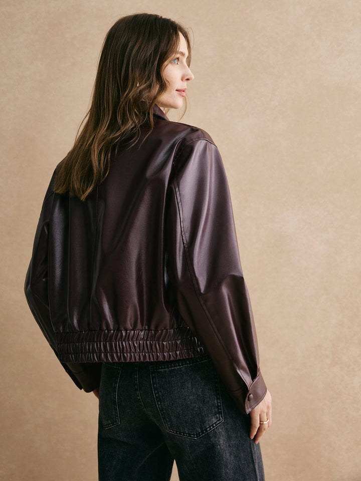 Mirla | Cropped Läderjacka Modern, Elegant & Tidös-Eva Jonsson