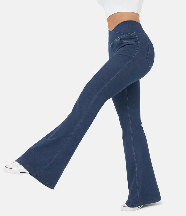 Mirla | Crossover Jeans med Hög Midja-Eva Jonsson