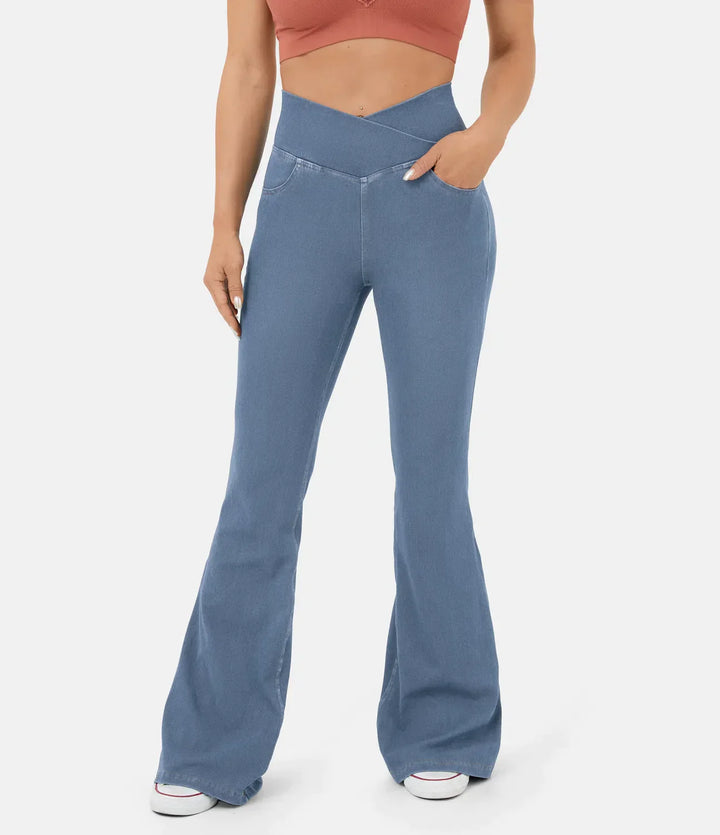 Mirla | Crossover Jeans med Hög Midja-Eva Jonsson