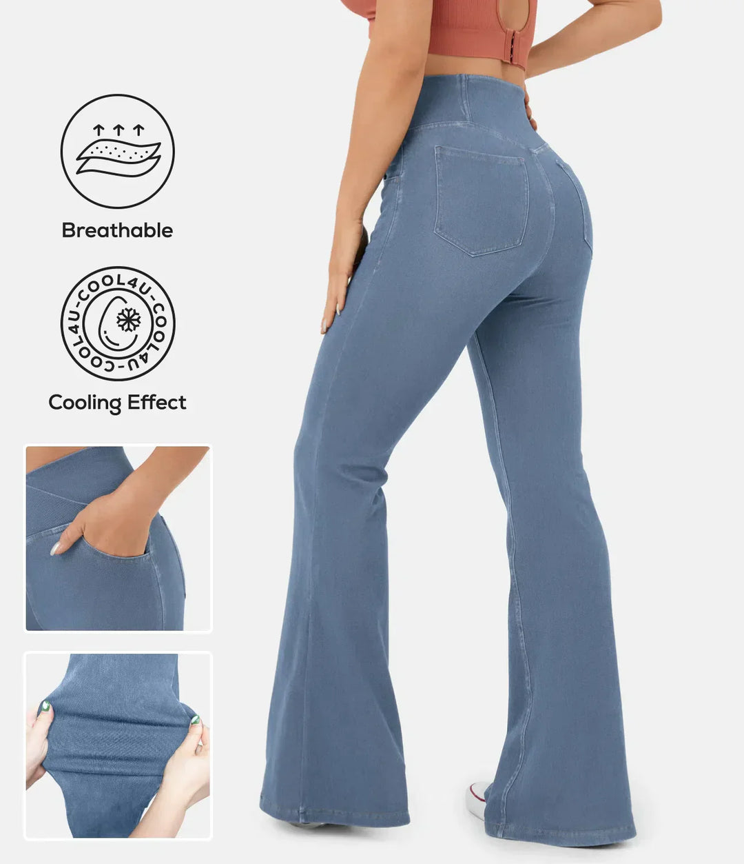 Mirla | Crossover Jeans med Hög Midja-Eva Jonsson