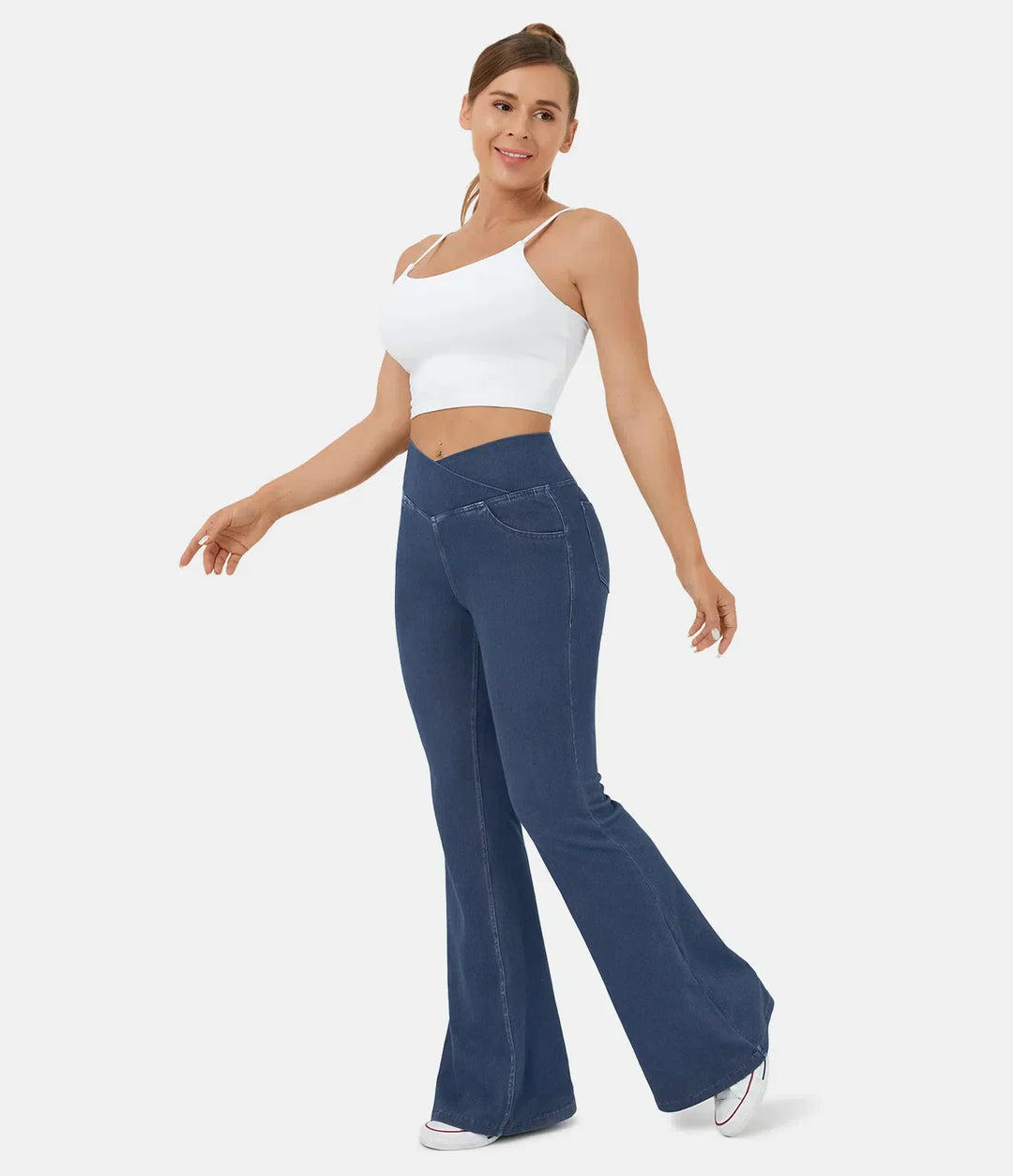 Mirla | Crossover Jeans med Hög Midja-Eva Jonsson