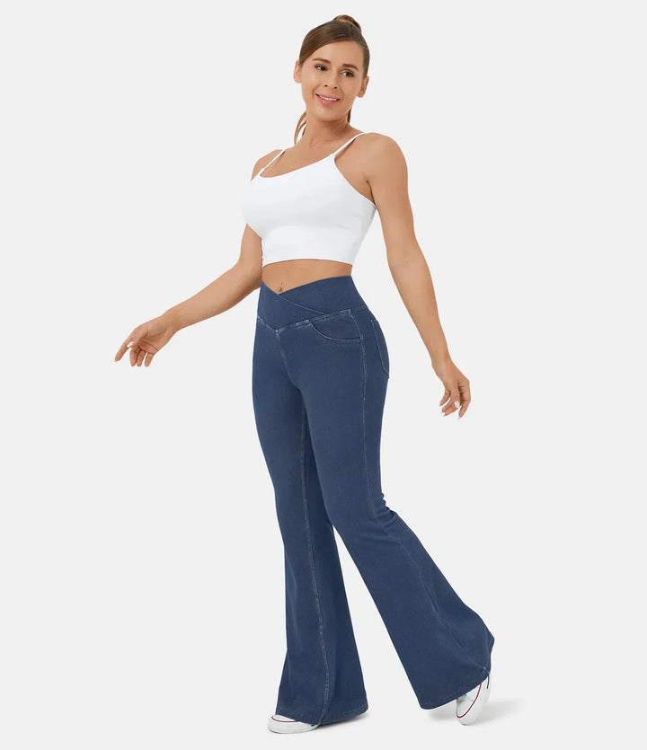 Mirla | Crossover Jeans med Hög Midja-Eva Jonsson