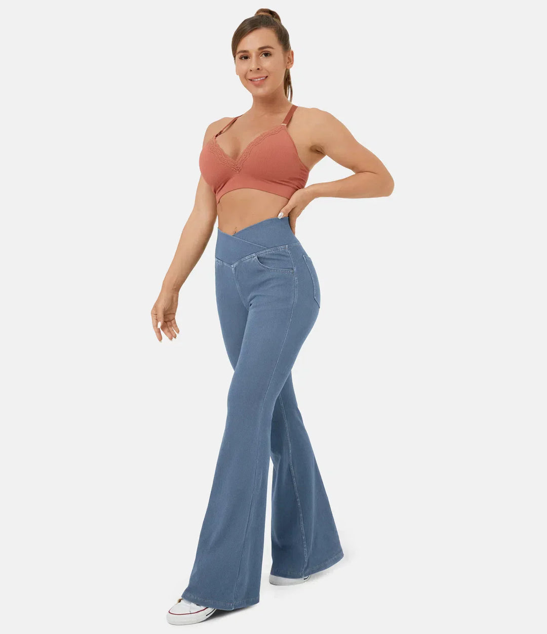 Mirla | Crossover Jeans med Hög Midja-Eva Jonsson