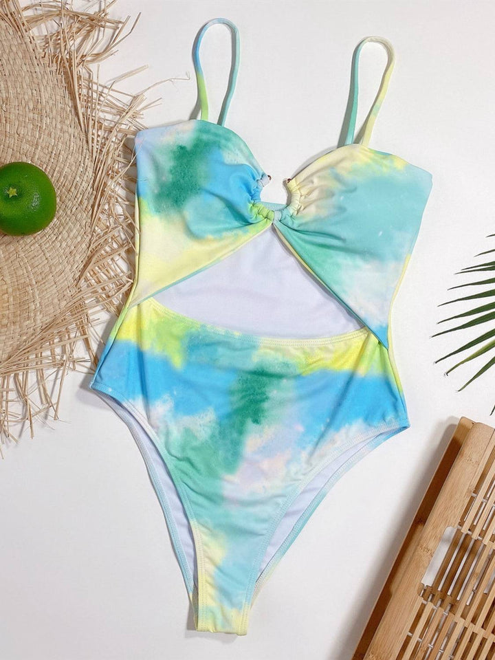 Mirla | Cutout Tie-Dye Spaghetti-bärar tankini-Eva Jonsson