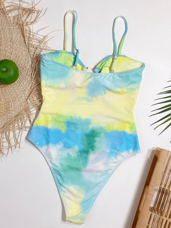 Mirla | Cutout Tie-Dye Spaghetti-bärar tankini-Eva Jonsson