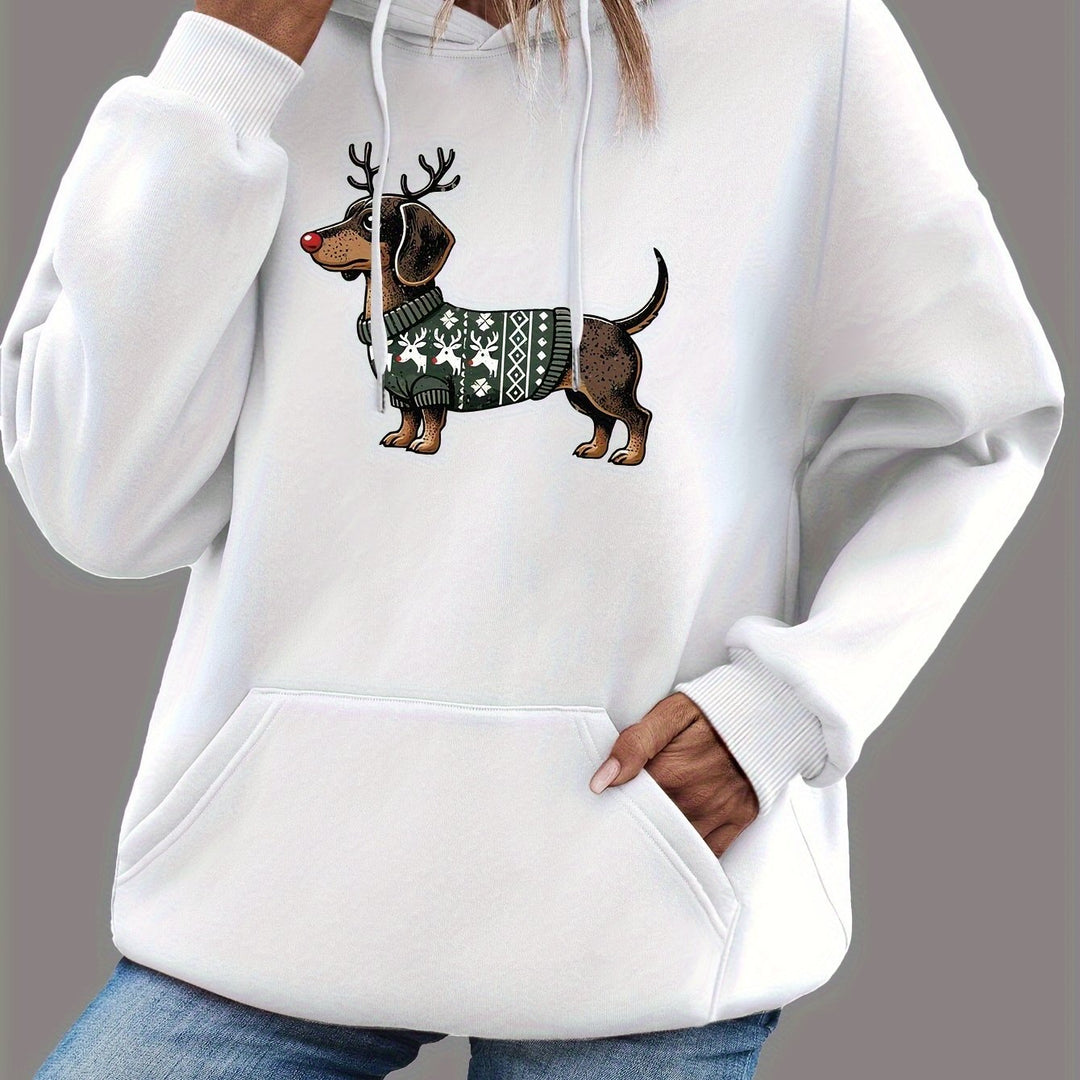 Mirla | Dackeldruck Hoodie för Damer-Eva Jonsson
