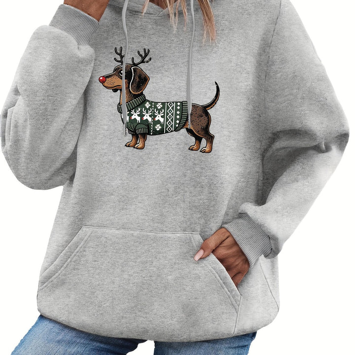 Mirla | Dackeldruck Hoodie för Damer-Eva Jonsson