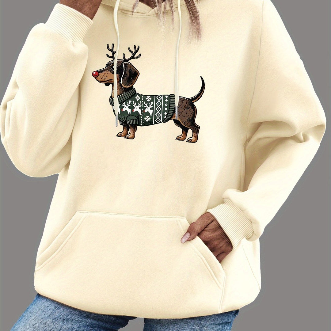 Mirla | Dackeldruck Hoodie för Damer-Eva Jonsson