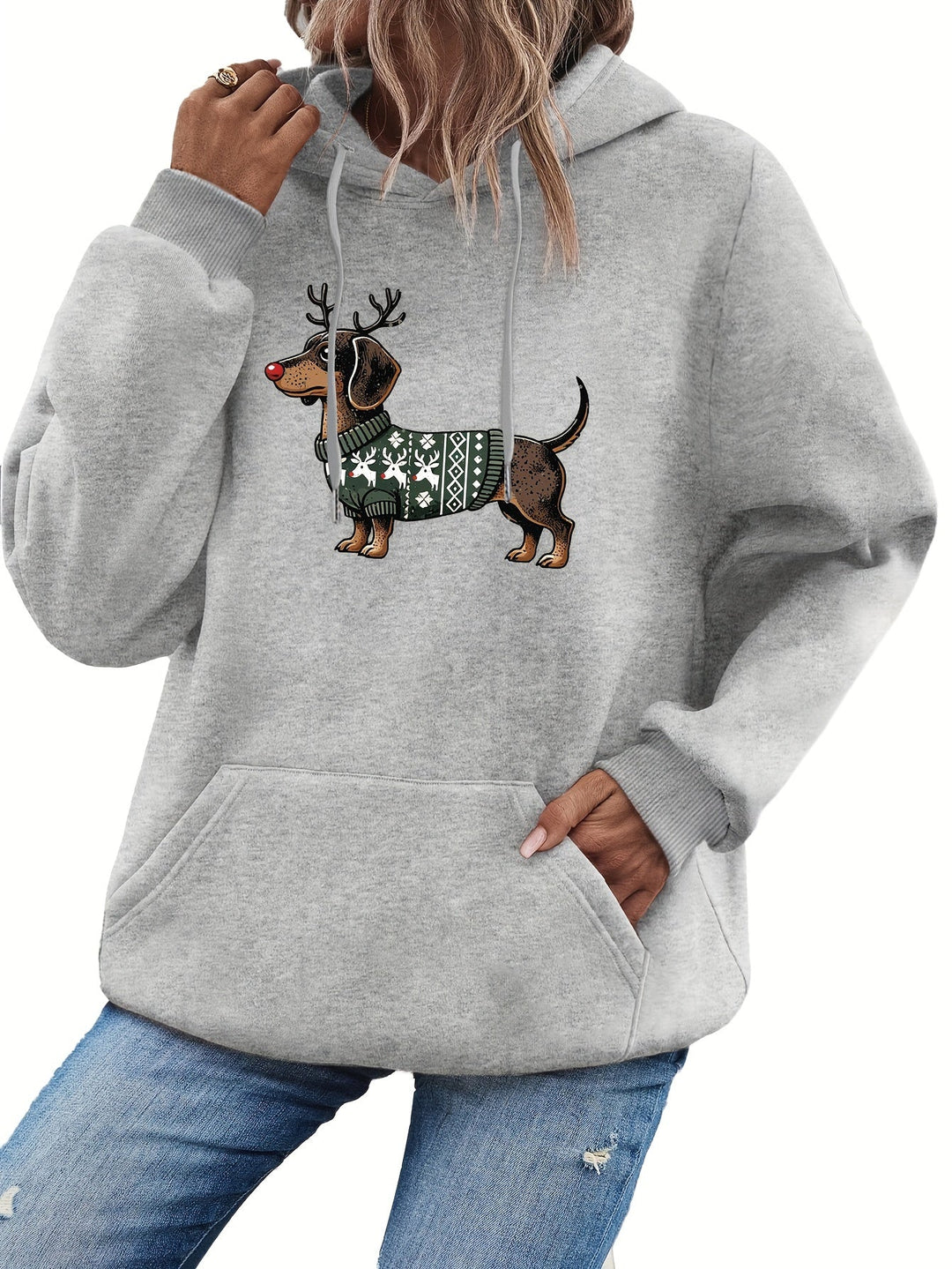 Mirla | Dackeldruck Hoodie för Damer-Eva Jonsson
