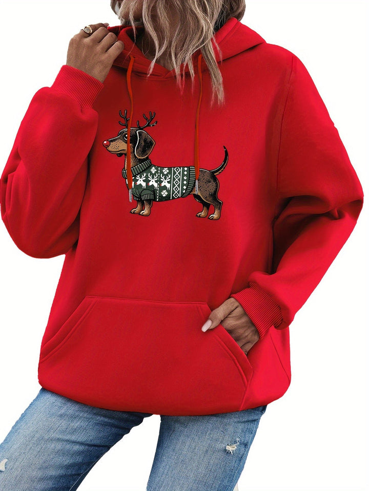 Mirla | Dackeldruck Hoodie för Damer-Eva Jonsson