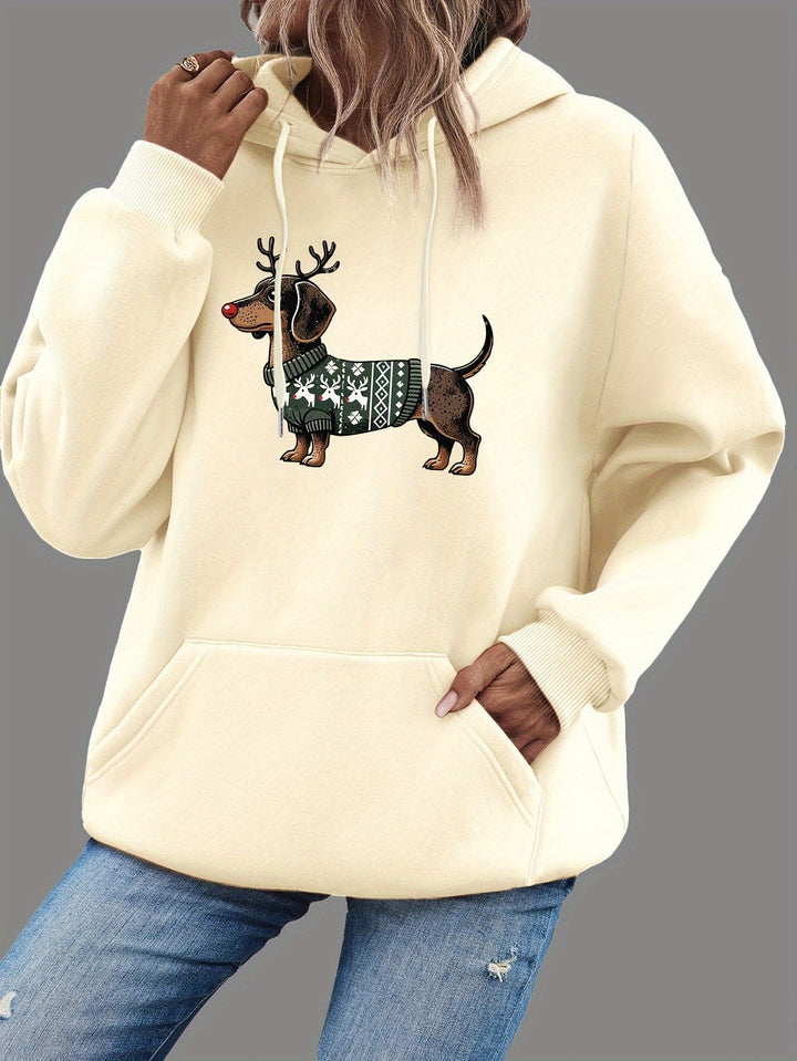 Mirla | Dackeldruck Hoodie för Damer-Eva Jonsson