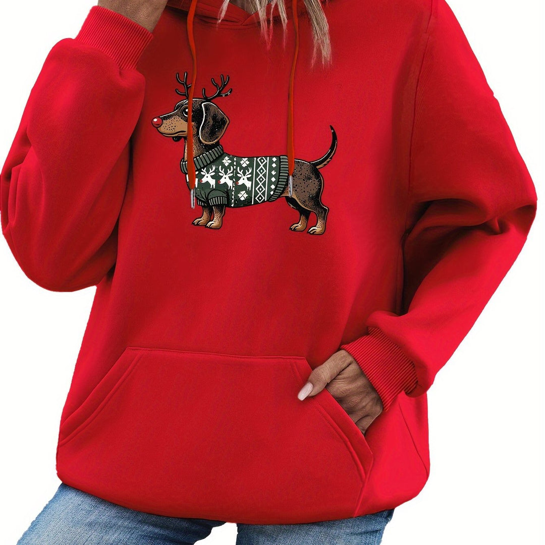 Mirla | Dackeldruck Hoodie för Damer-Eva Jonsson