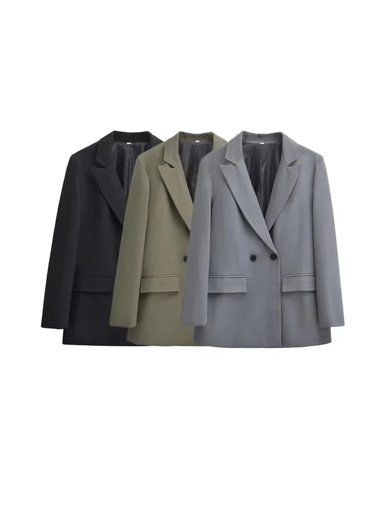 Mirla | Dam Blazer - Strukturerad med dubbel knappslå-Eva Jonsson