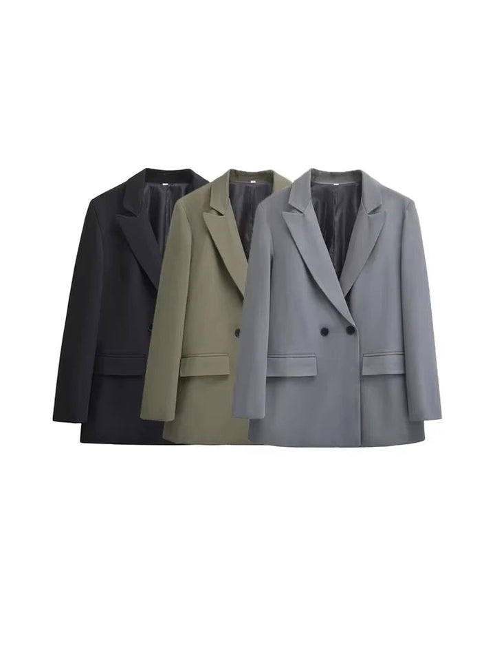 Mirla | Dam Blazer - Strukturerad med dubbel knappslå-Eva Jonsson