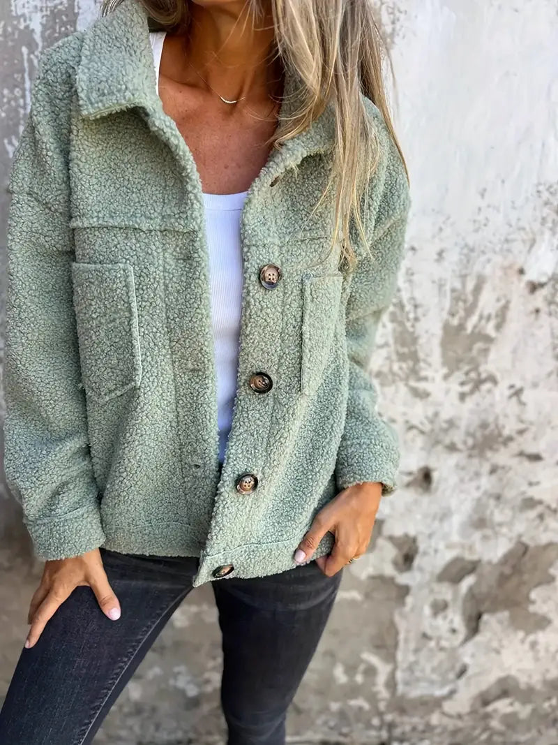 Mirla | Dam Button-Down Lätt Fitted Jacka-Eva Jonsson