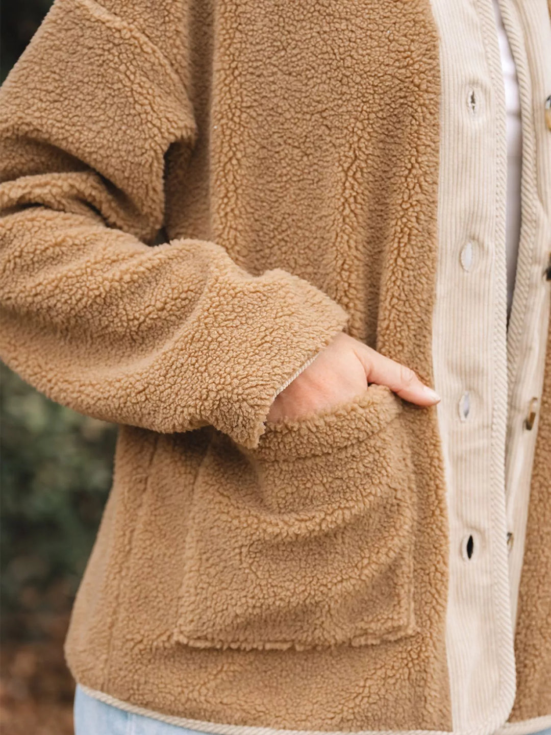 Mirla | Dam Button-Front Sherpa Teddy Jacka-Eva Jonsson