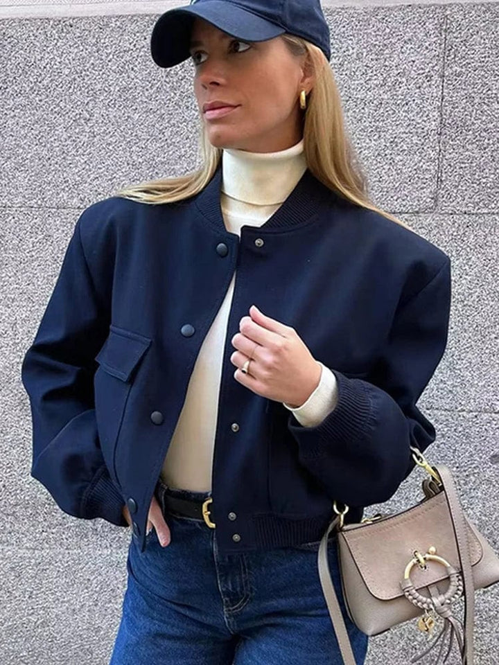 Mirla | Dam Cropped Button-Down Bomberjacka-Eva Jonsson