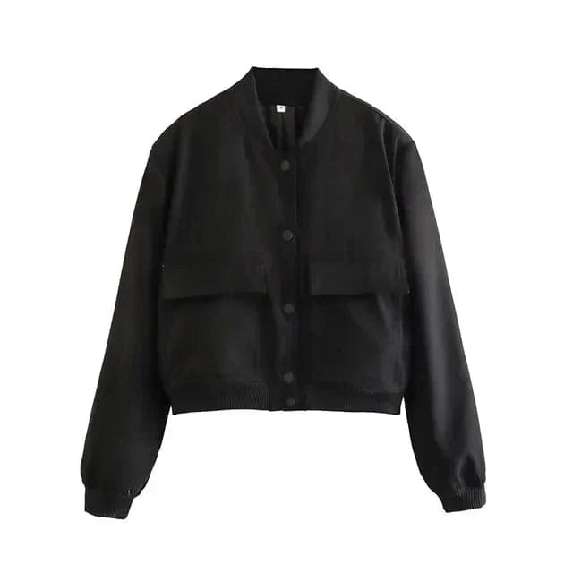 Mirla | Dam Cropped Button-Down Bomberjacka-Eva Jonsson