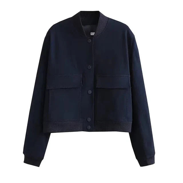Mirla | Dam Cropped Button-Down Bomberjacka-Eva Jonsson