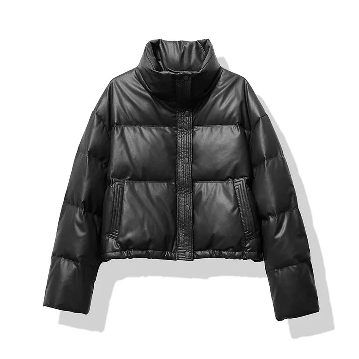 Mirla | Dam Cropped Glänsande Pufferjacka-Eva Jonsson