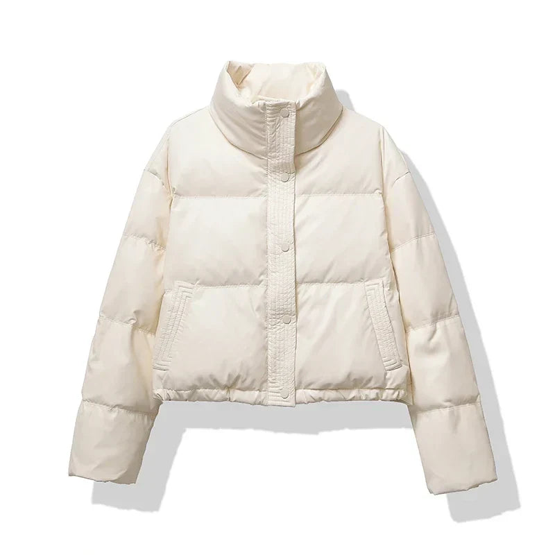 Mirla | Dam Cropped Glänsande Pufferjacka-Eva Jonsson