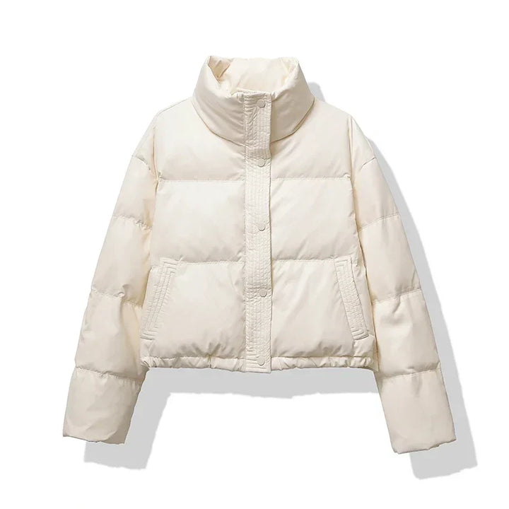 Mirla | Dam Cropped Glänsande Pufferjacka-Eva Jonsson