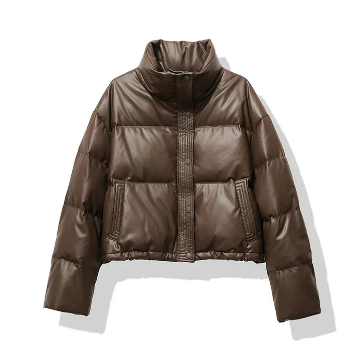 Mirla | Dam Cropped Glänsande Pufferjacka-Eva Jonsson