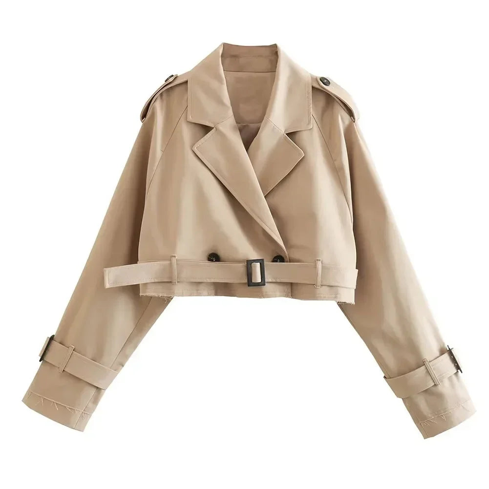 Mirla | Dam Cropped Jacka med Bälte-Eva Jonsson