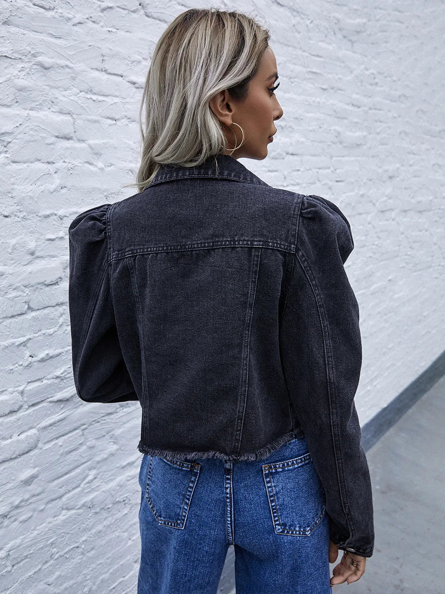 Mirla | Dam Denim Kortjacka - Tidlös Elegans-Eva Jonsson