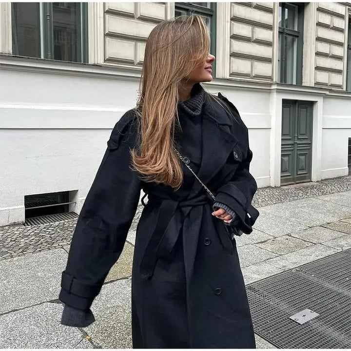 Mirla | Dam Dubbelknäppt Trenchcoat-Eva Jonsson