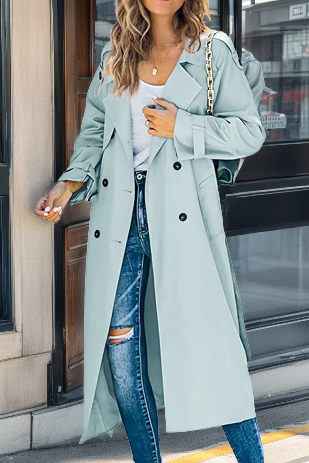 Mirla | Dam Dubbelknäppt Trenchcoat-Eva Jonsson