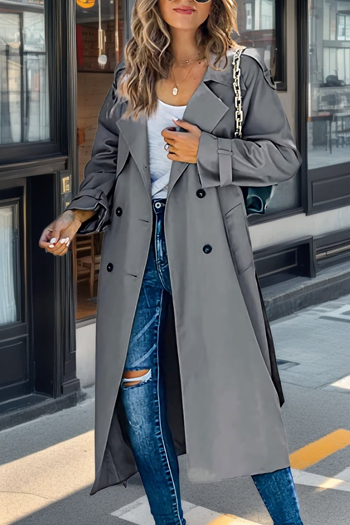 Mirla | Dam Dubbelknäppt Trenchcoat-Eva Jonsson
