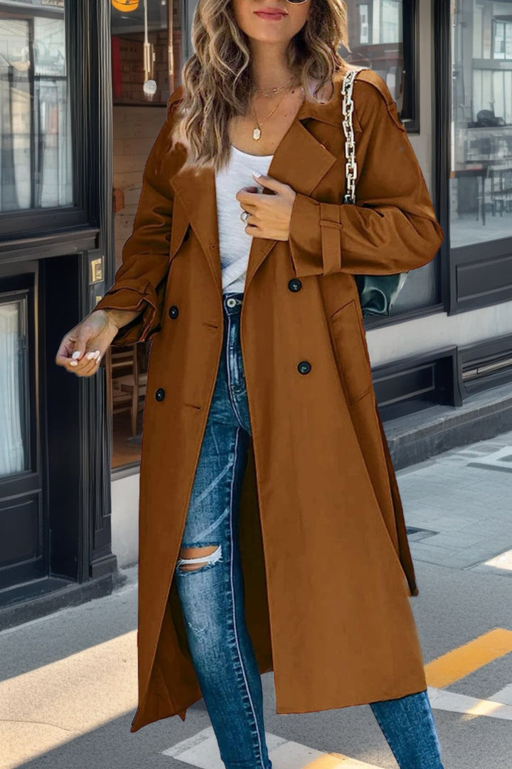 Mirla | Dam Dubbelknäppt Trenchcoat-Eva Jonsson