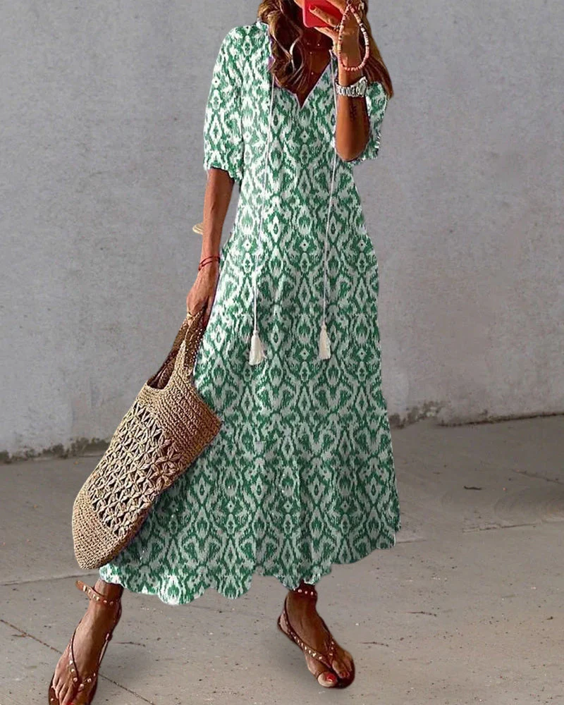 Mirla | Dam Elegant Boho Klänning Sommar-Eva Jonsson