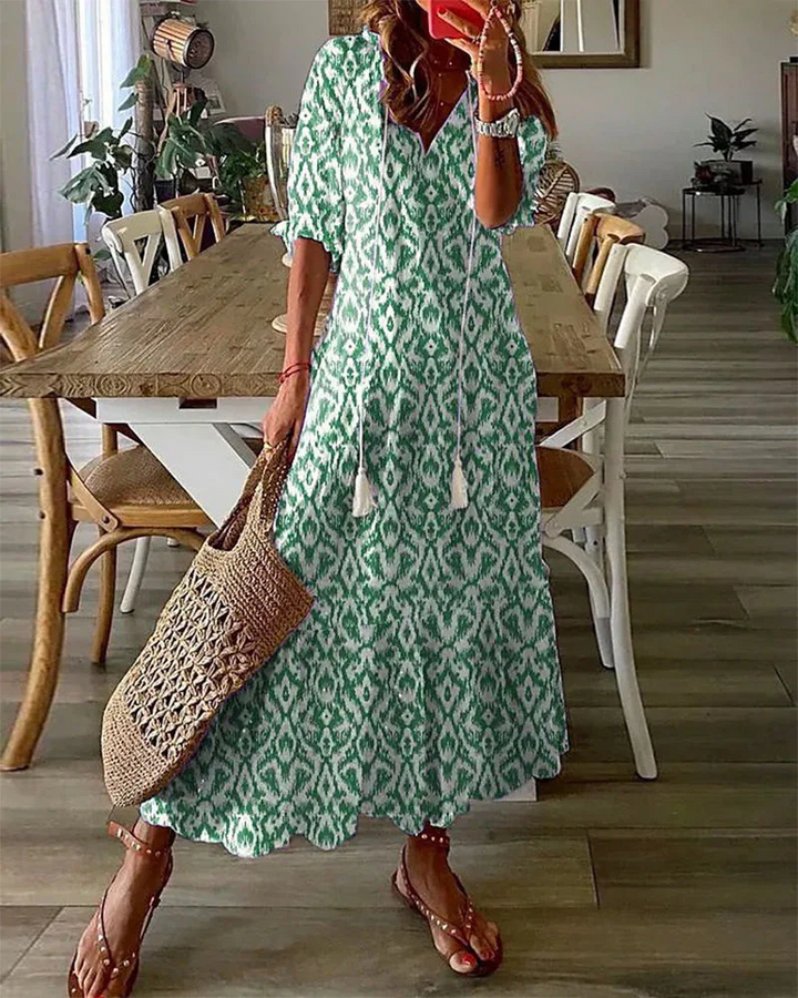 Mirla | Dam Elegant Boho Klänning Sommar-Eva Jonsson