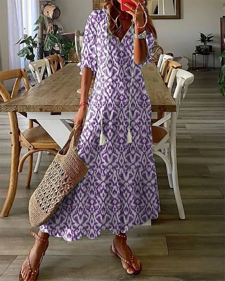 Mirla | Dam Elegant Boho Klänning Sommar-Eva Jonsson