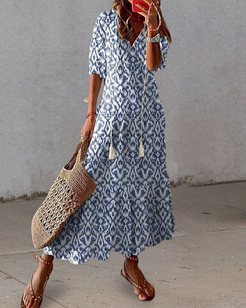 Mirla | Dam Elegant Boho Klänning Sommar-Eva Jonsson