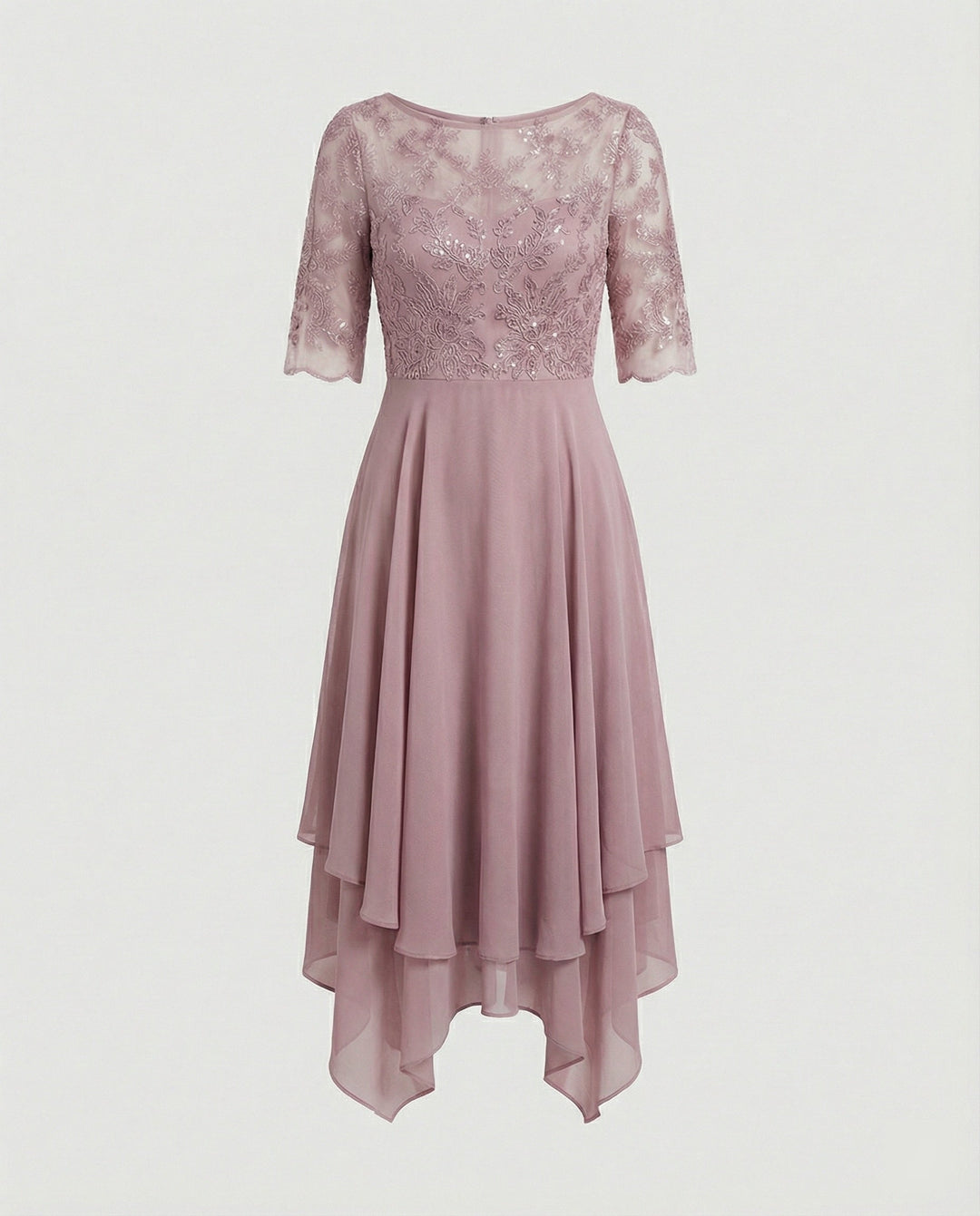 Mirla | Dam Elegant Spets Chiffon Midikjol, Flödande & Feminint Skuren-Eva Jonsson