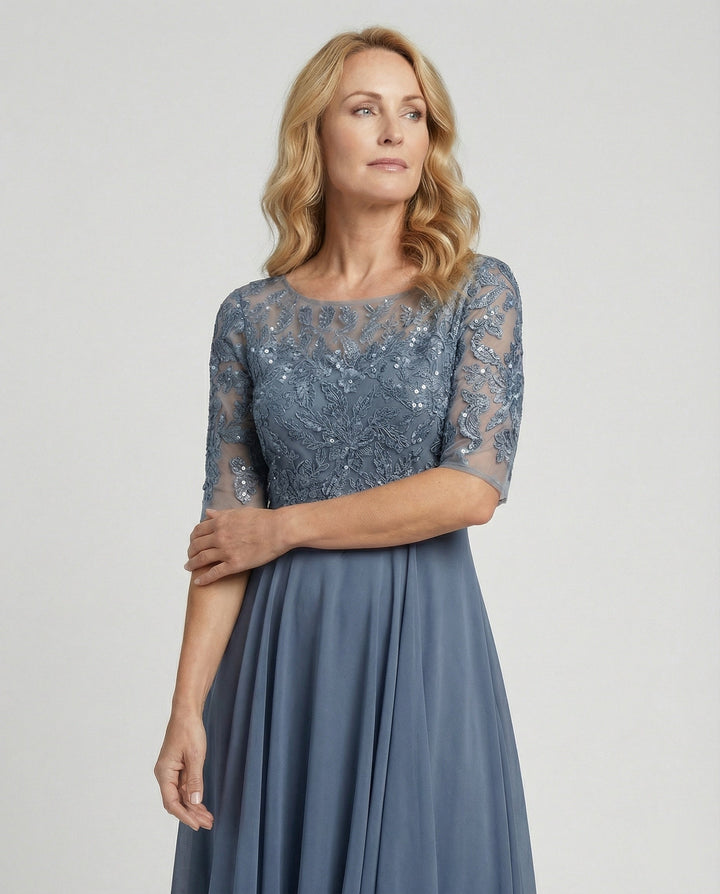 Mirla | Dam Elegant Spets Chiffon Midikjol, Flödande & Feminint Skuren-Eva Jonsson