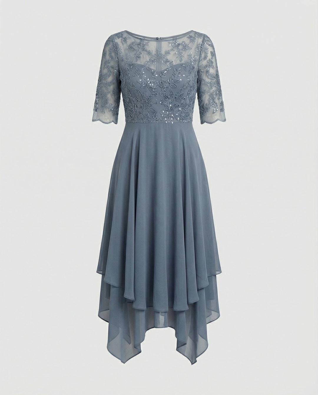 Mirla | Dam Elegant Spets Chiffon Midikjol, Flödande & Feminint Skuren-Eva Jonsson