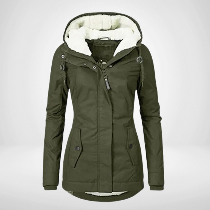 Mirla | Dam Hooded Fleece Fodrad Vinterjacka-Eva Jonsson