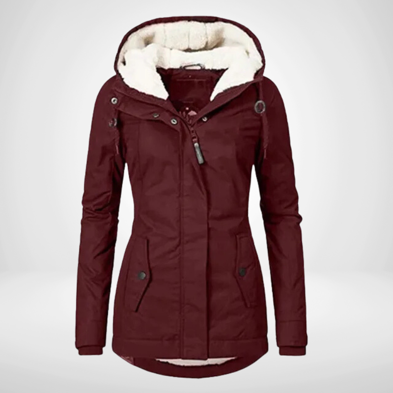 Mirla | Dam Hooded Fleece Fodrad Vinterjacka-Eva Jonsson