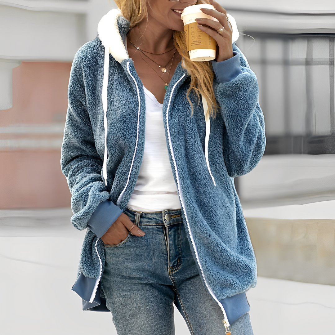 Mirla | Dam Hoodie Fleecejacka för Välbefinnande-Eva Jonsson