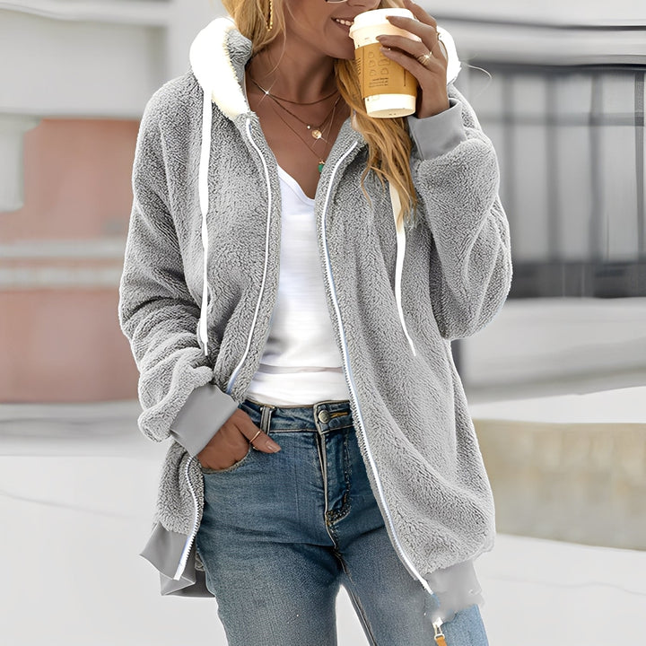 Mirla | Dam Hoodie Fleecejacka för Välbefinnande-Eva Jonsson
