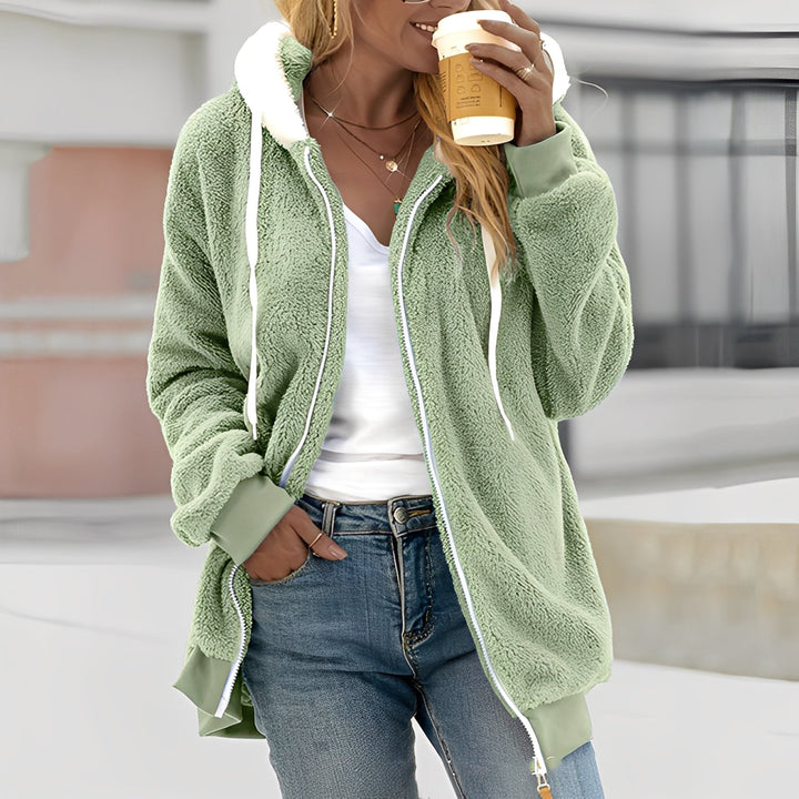 Mirla | Dam Hoodie Fleecejacka för Välbefinnande-Eva Jonsson
