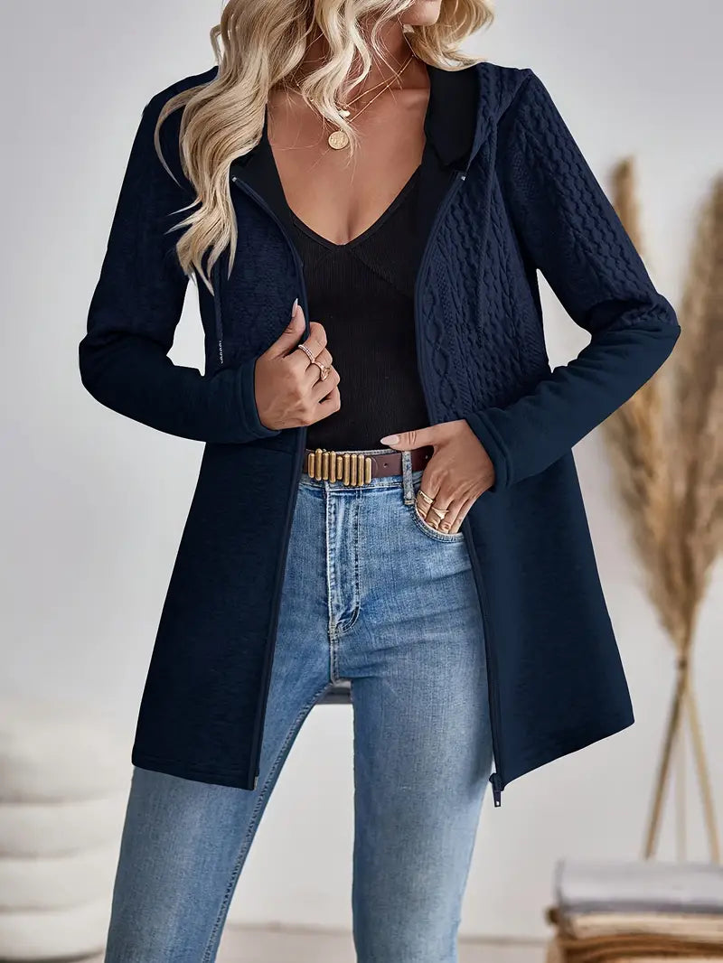 Mirla | Dam Hoodie T-shirt med dragkedja-Eva Jonsson