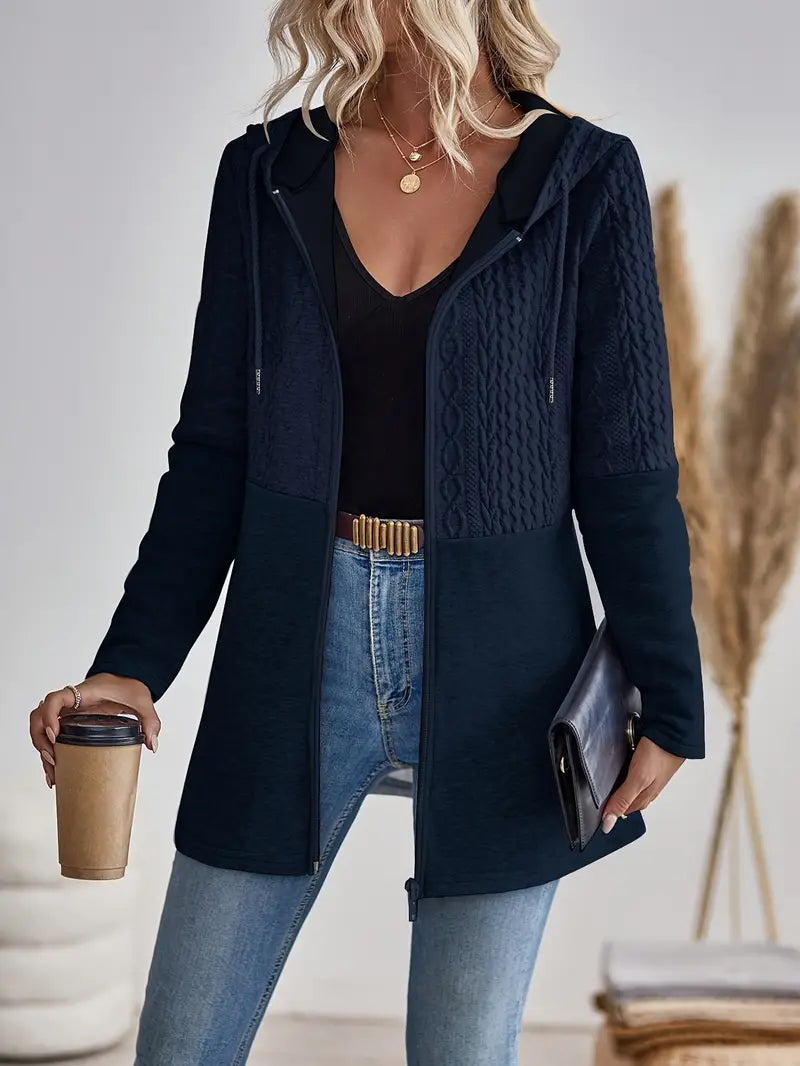 Mirla | Dam Hoodie T-shirt med dragkedja-Eva Jonsson